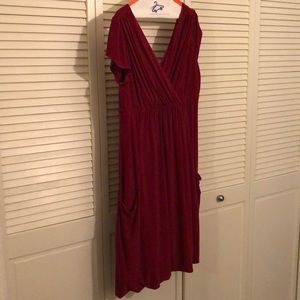 Adrianna Papell Woman Sz 16W Red Dress with pocket